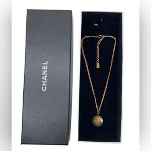 Chanel Flower Motif Camellia 98A Gold Necklace W/Box